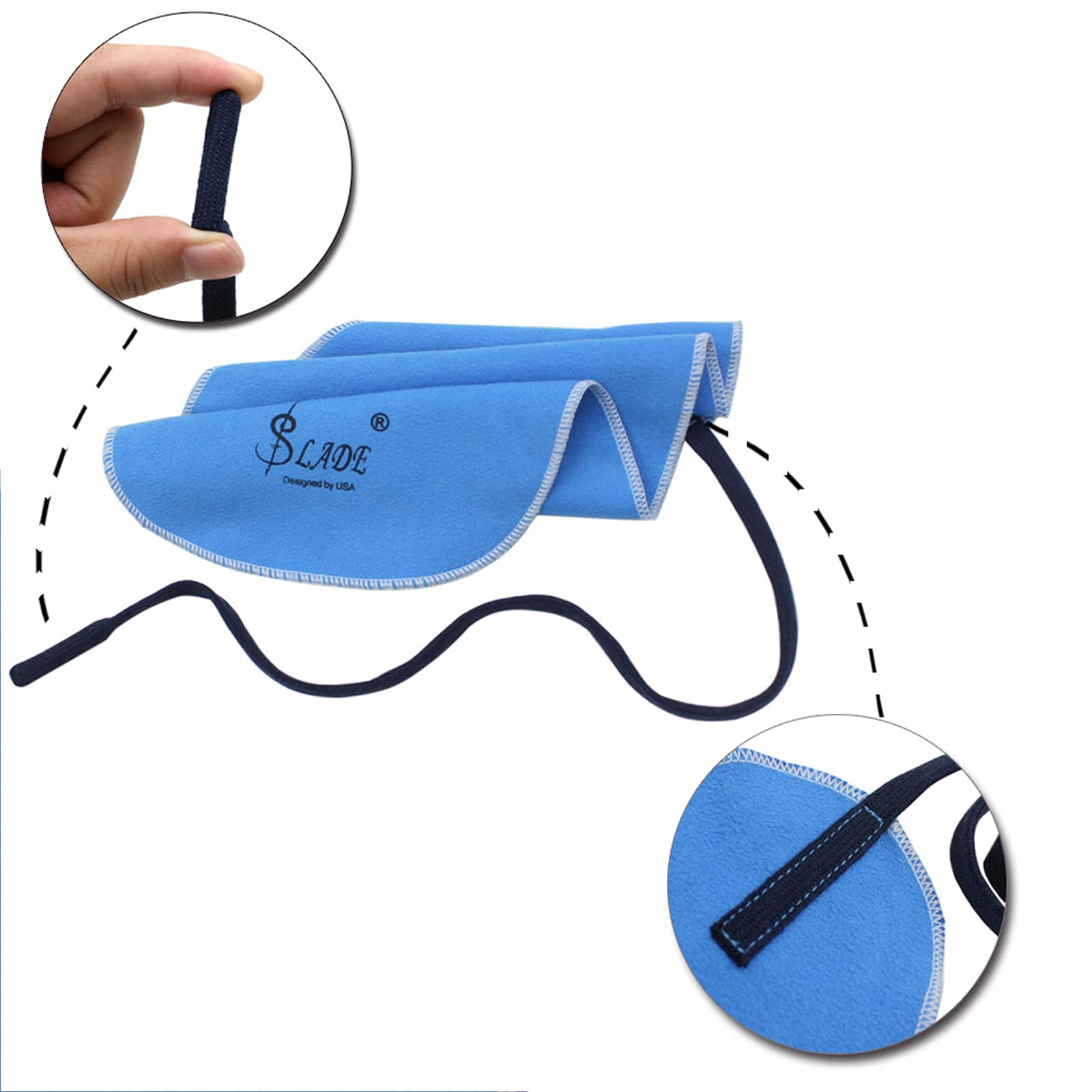 Lerodite Cleaning Cloth Swab for Inside Tube Suitable for Clarinet Piccolo Flute Sax Saxophone (Blue)